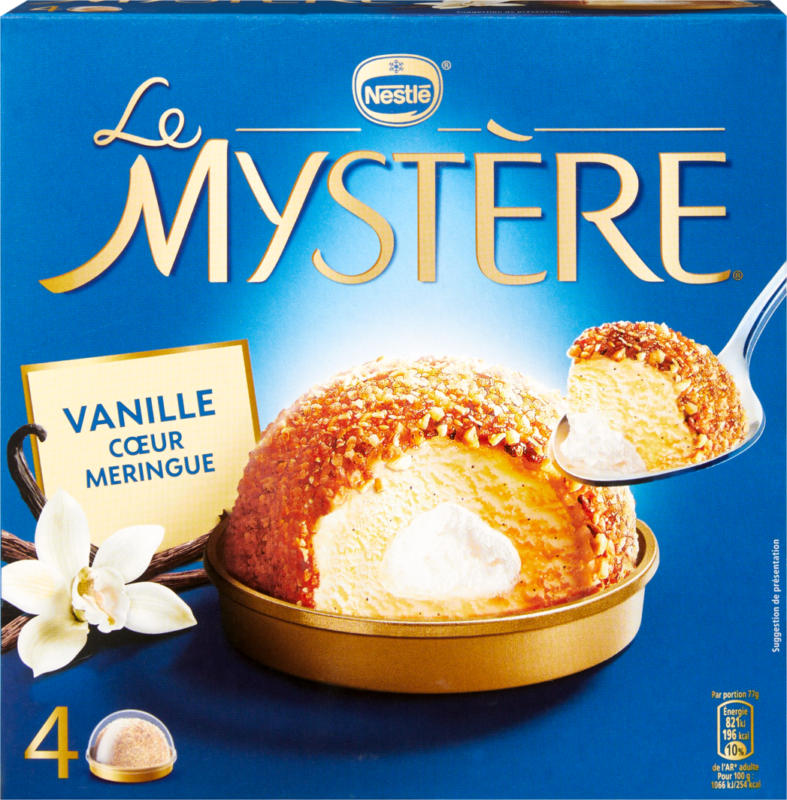 Glace vanille au coeur meringue Le Mystère Nestlé, 520 ml