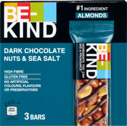 BeKind Riegel Dark Chocolate Nuts & Sea Salt, 3 x 30 g