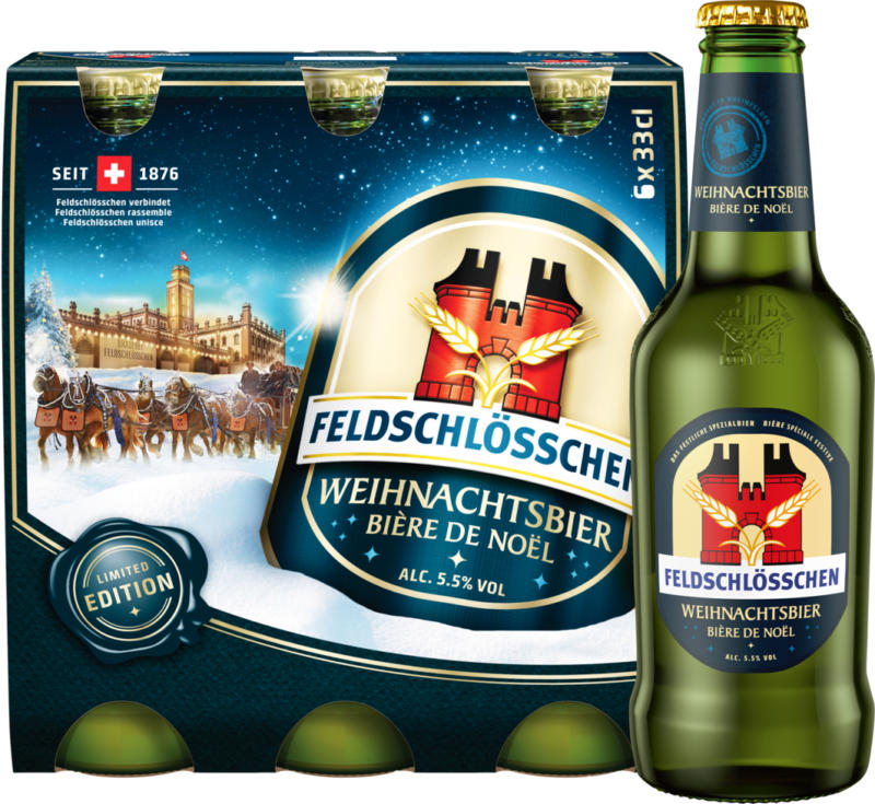 Bière de Noël Feldschlösschen , 6 x 33 cl