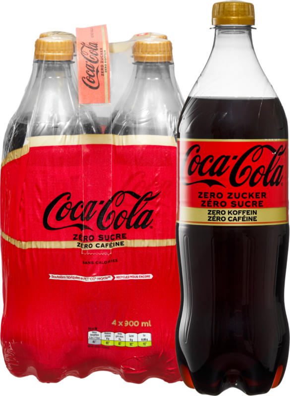 Coca-Cola Zero Koffein, 4 x 90 cl