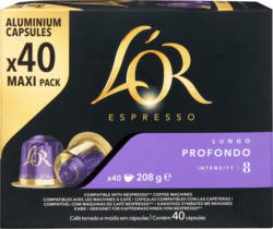 Capsule di caffè Profondo Espresso L’OR, kompatibel mit Nespresso®-Maschinen, 40 Stück