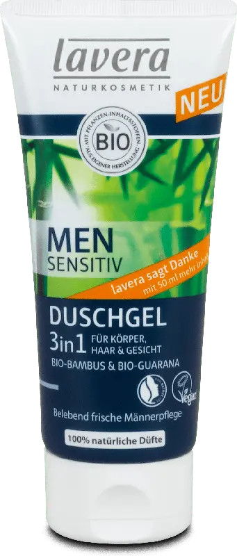 lavera Men Sensitiv 3in1 Duschgel für Körper, Haar & Gesicht