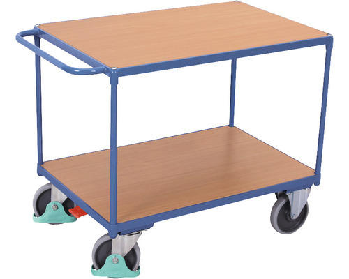 Tischwagen Classic-Line mit 2 Böden 1200x800 mm Stahl blau Tragkraft 500 kg