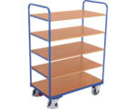 Hornbach Etagenwagen mit 5 Etagenböden und TPE-Rollen 1530x910 mm Stahl blau Tragkraft 400 kg