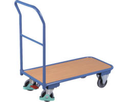 Transportwagen mit Schiebebügel Classic-Line 850x445 mm Stahl blau Tragkraft 200 kg