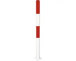 Absperrpfosten Stahl weiß/rot 1000 mm