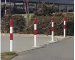 Hornbach Absperrpfosten mit Öse Stahl weiß/rot 1000 mm
