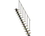 Hornbach Pertura Mittelholmtreppe Raumspartreppe Vaia Anthrazit Variabel variabel 1/4 gewendelt unten links/rechts Gerade 64 cm Stabgeländer Ahorn Leimholz Lackiert 12 Stufen / 13 Steigungen