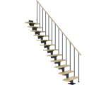 Hornbach Pertura Mittelholmtreppe Chiron Anthrazit Gerade 75 cm Stabgeländer Ahorn Leimholz Lackiert 13 Stufen / 14 Steigungen
