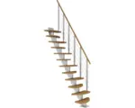 Hornbach Pertura Mittelholmtreppe Aris Perlgrau Variabel variabel 1/4 gewendelt unten links/rechts Gerade 64 cm Relinggeländer Eiche Leimholz Geölt 12 Stufen / 13 Steigungen