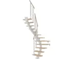 Hornbach Pertura Mittelholmtreppe Malva Weiß 1/2-gewendelt 75 cm Eiche Leimholz Geölt 13 Stufen / 14 Steigungen