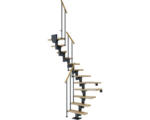 Hornbach Pertura Mittelholmtreppe Spiros Anthrazit 1/2-gewendelt 75 cm Stabgeländer Eiche Lackiert 14 Stufen / 15 Steigungen