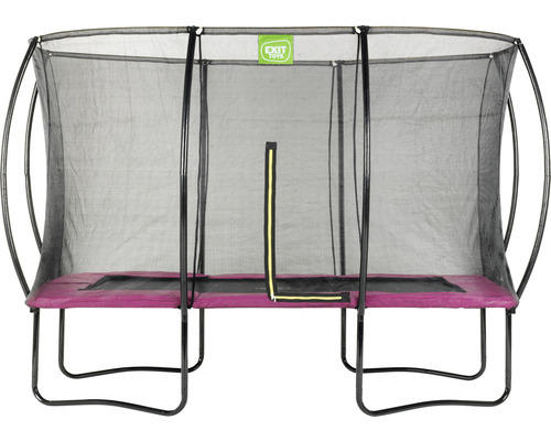 Trampolin EXIT Silhouette eckig 244x366 cm Netz rosa