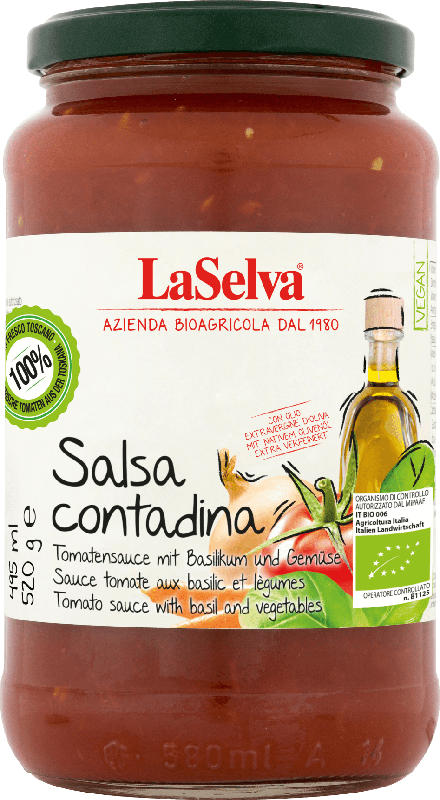 LaSelva Tomatensoße mit Basilikum, Gemüse & Olivenöl