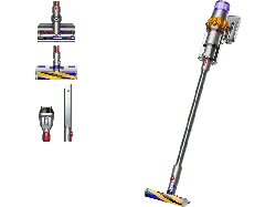 Dyson V15 Detect Absolute Akku Staubsauger (0,76 l, Akkulaufzeit: 60 min, Nickel Satin Gelb/Glanz Nickel)