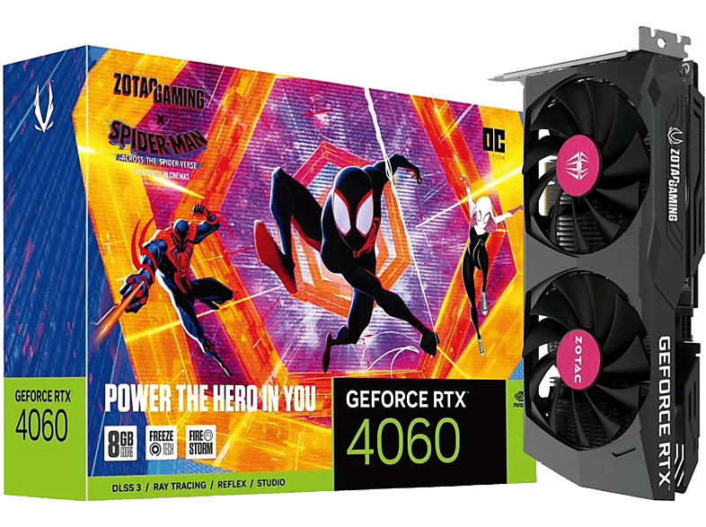 Zotac Gaming GeForce RTX™ 4060 8GB OC Spider-Man™: Across The Spider-Verse Bundle Grafikkarte