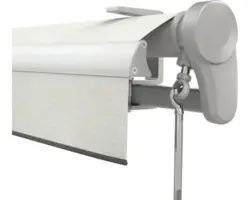 SOLUNA Gelenkarmmarkise Trend 5,5x4 Stoff Dessin U190 Gestell Silber eloxiert inkl. Motor, Wandschalter,Nothandkurbel, Sonnen und Windwächter