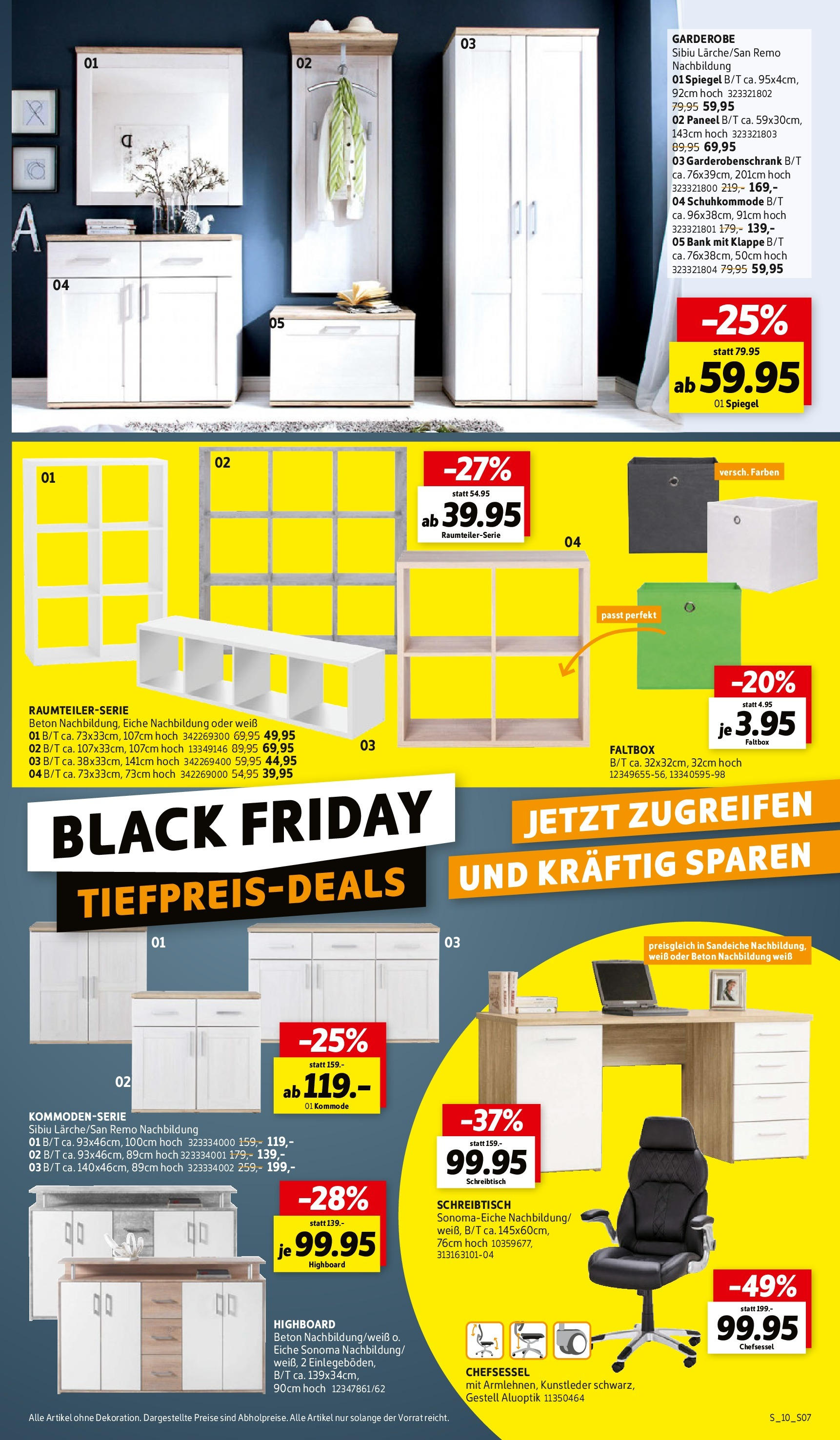 Sconto - Black Friday (ab 13.11.2023) zum Blättern | Seite: 7 | Produkte: Kommode, Spiegel, HIghboard, Garderobenschrank