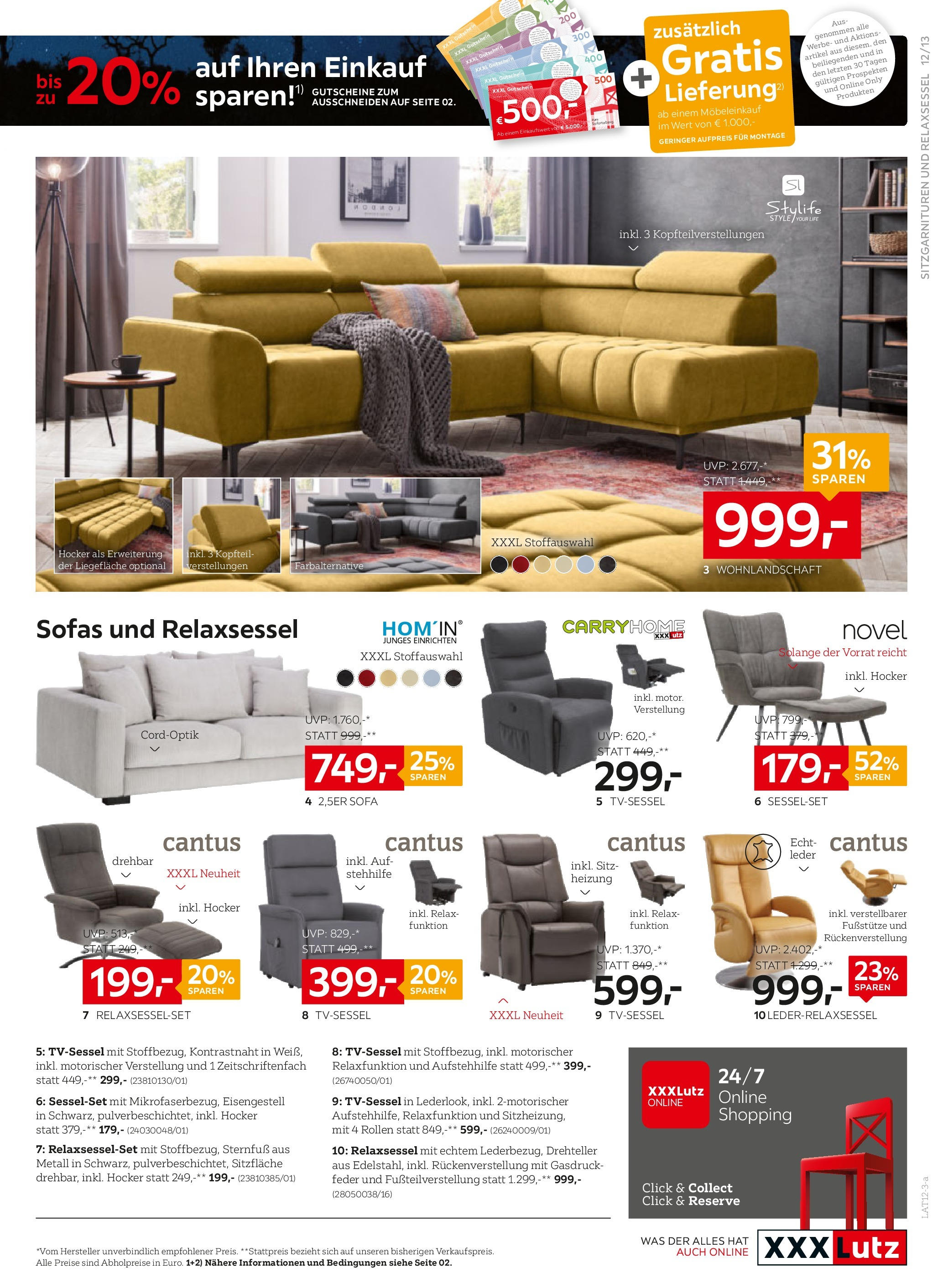 XXXLutz Black Shopping Week von 20.11.2023 - Aktuelle Angebote | Seite: 13 | Produkte: Sofa