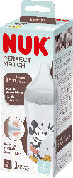 Nuk Babyflasche Perfect Match Mickey, grau, ab 3 Monaten, 260 ml