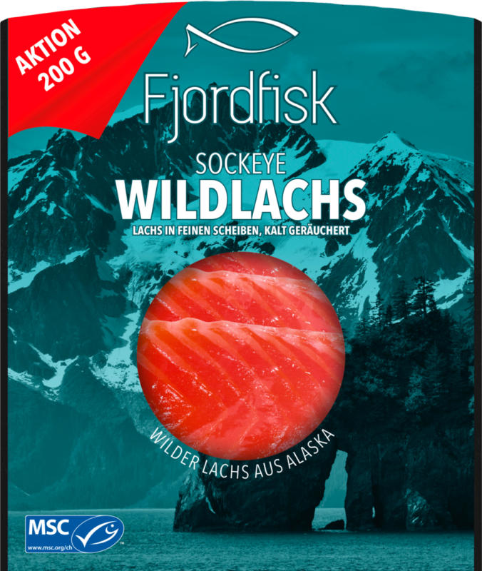 Fjordfisk Sockeye Wildlachs , Alaska, 200 g