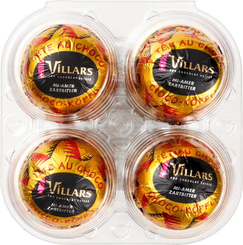 Villars Choco-Köpfli zartbitter, 4 x 30 g