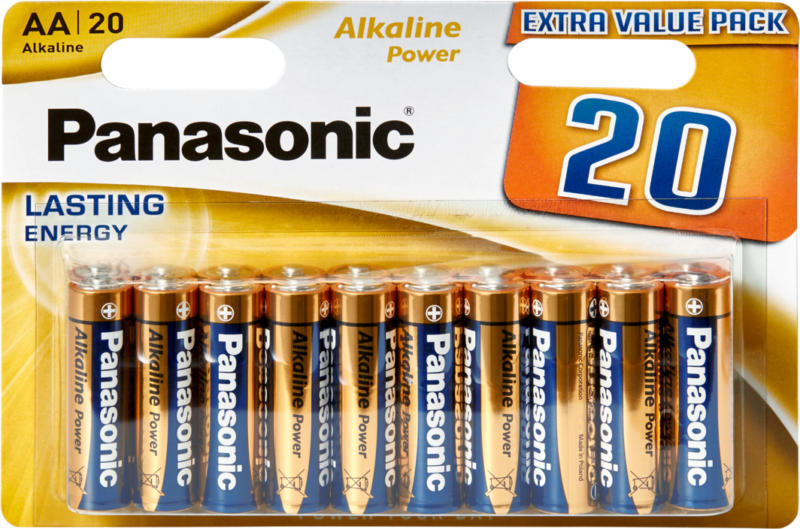 Panasonic Batterien Alkaline Power , LR6 AA, 20 Stück