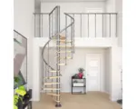 Hornbach Pertura Spindeltreppe Koralia Buche Leimholz Ø 140 cm Grau 15 Stufen 16 Steigungen
