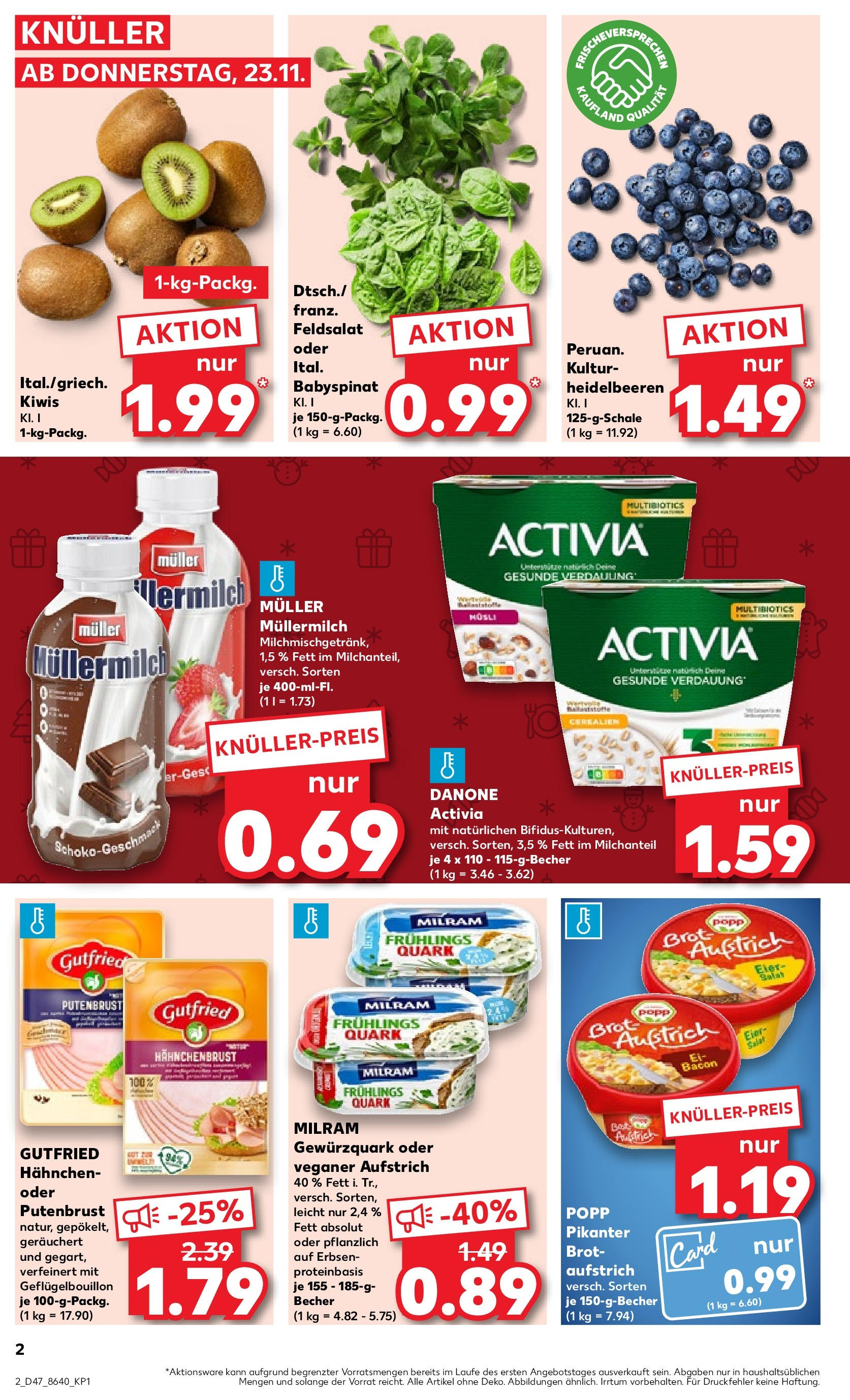 Kaufland - Nordrhein - Westfalen (ab 23.11.2023) » Angebote Online zum Blättern | Seite: 2 | Produkte: Brot, Salat, Erbsen, Quark