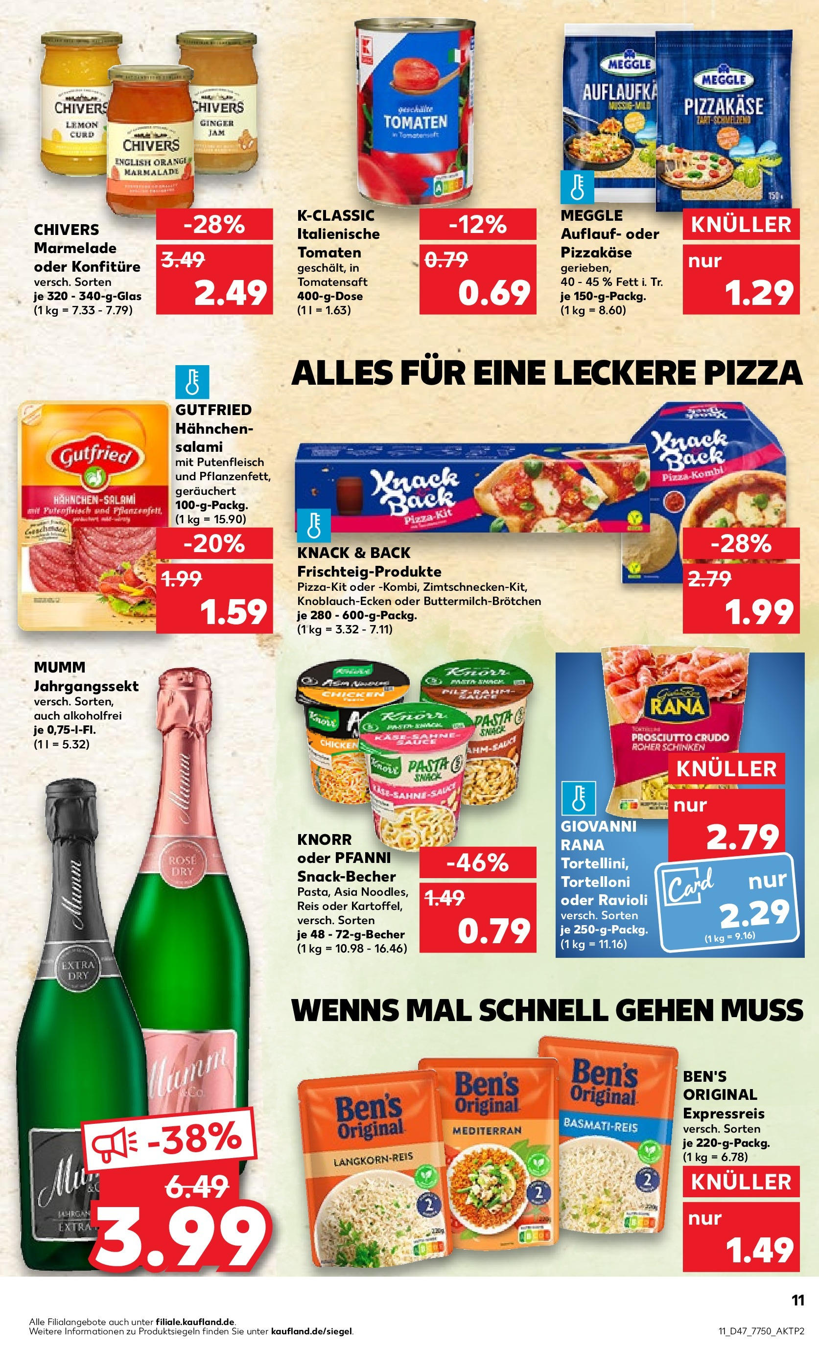Kaufland - Rheinland-Pfalz (ab 23.11.2023) » Angebote Online zum Blättern | Seite: 11 | Produkte: Salami, Pizza, Reis, Basmatireis