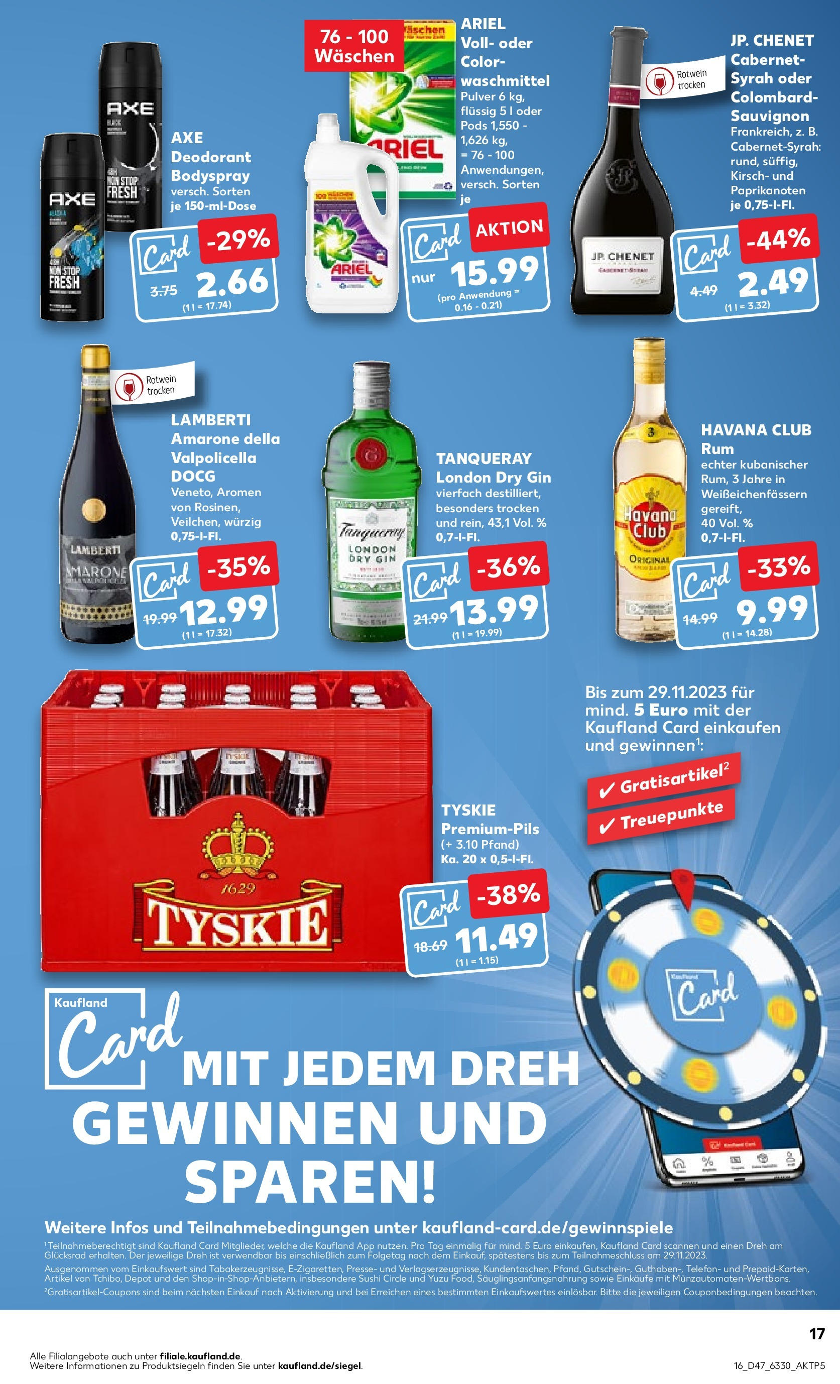 Kaufland - Nordrhein - Westfalen (ab 23.11.2023) » Angebote Online zum Blättern | Seite: 17 | Produkte: Gin, Waschmittel, Rotwein, Rotwein trocken