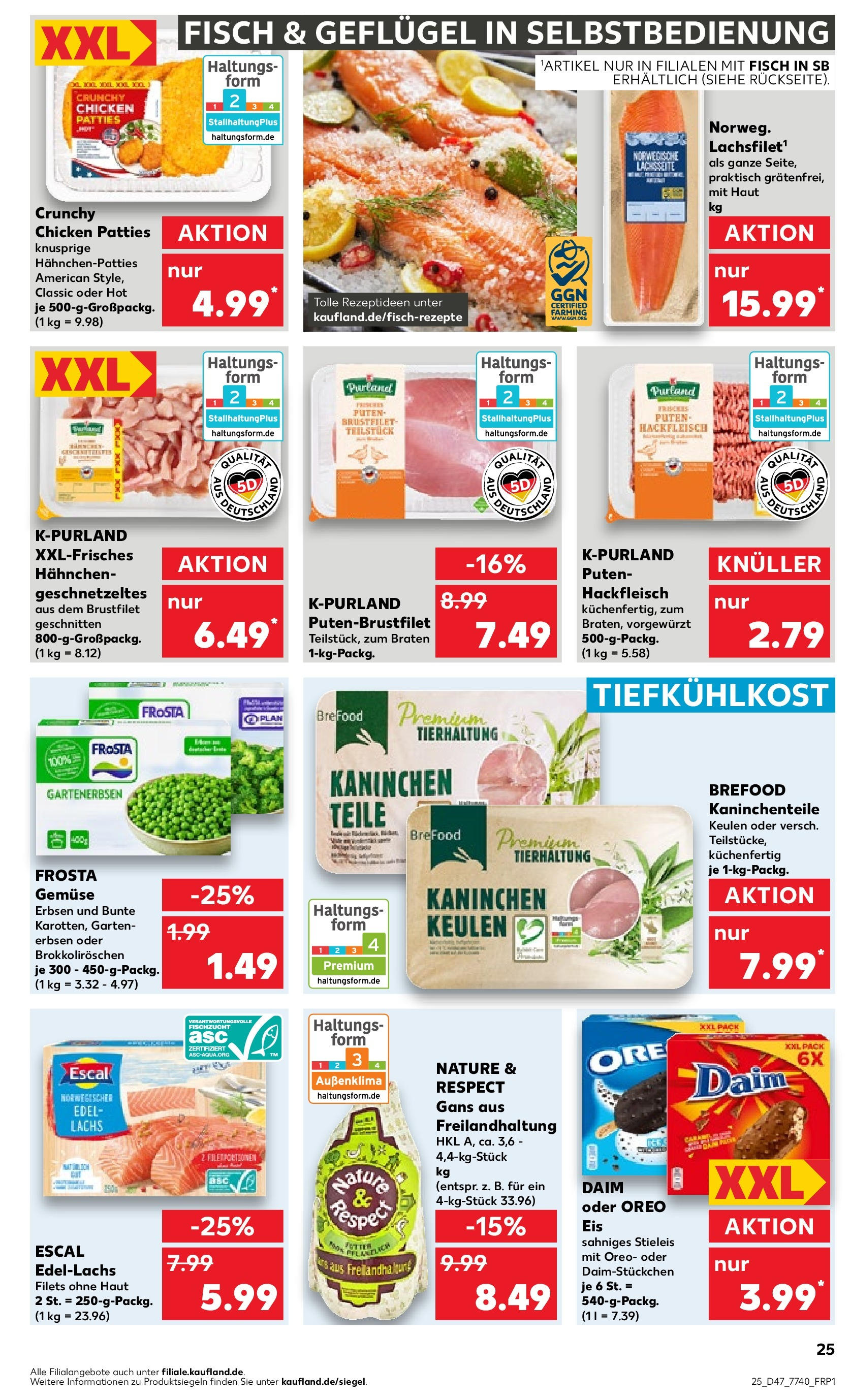 Kaufland - Rheinland-Pfalz (ab 23.11.2023) » Angebote Online zum Blättern | Seite: 25 | Produkte: Fisch, Gemüse, Erbsen, Lachs