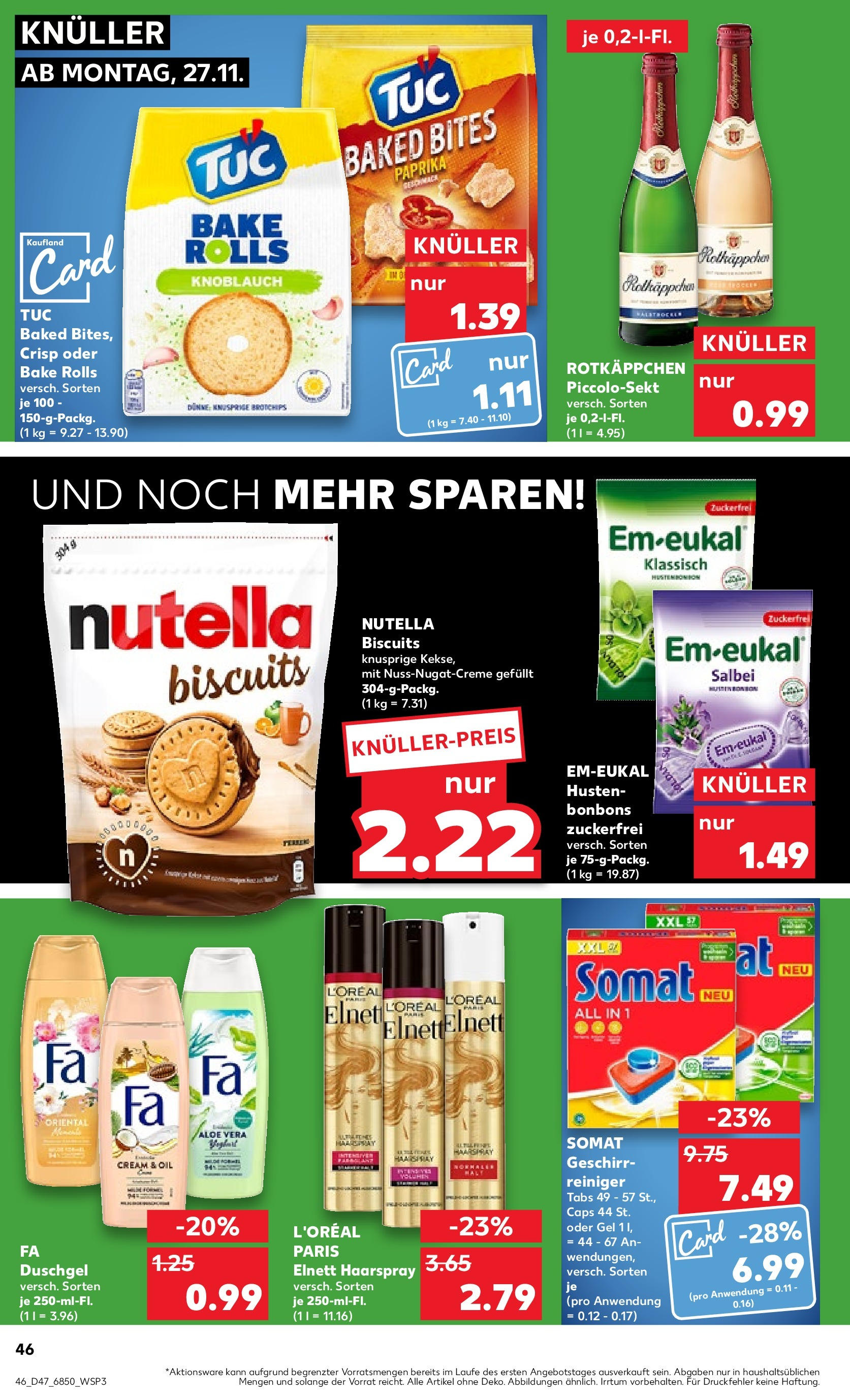 Kaufland - Bayern (ab 23.11.2023) » Angebote Online zum Blättern | Seite: 46 | Produkte: Knoblauch, Haarspray, Duschgel