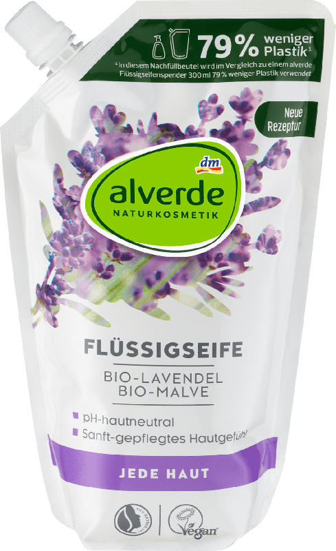 alverde NATURKOSMETIK Flüssigseife Bio-Lavendel & Bio-Malve