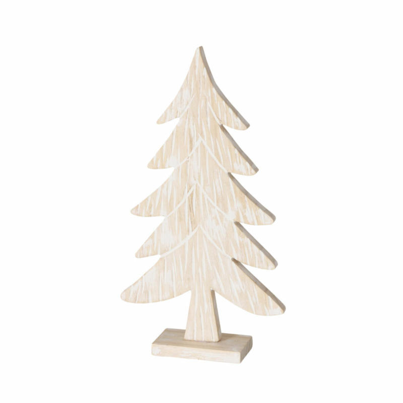 Dekoaufsteller „Nadine“, Baum, 17x4,5x30 cm, weiß, Holz