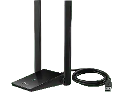 TP-Link Archer TX20U Plus Drahtloser USB-Adapter, 1800 Mbit/s, Wi-Fi 6, MU-MIMO, OFDMA, USB 3.0, Schwarz; WLAN Antenne