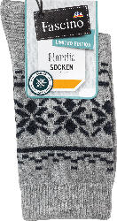 Fascino Socken mit Norweger-Muster, grau & schwarz, Gr. 35-38