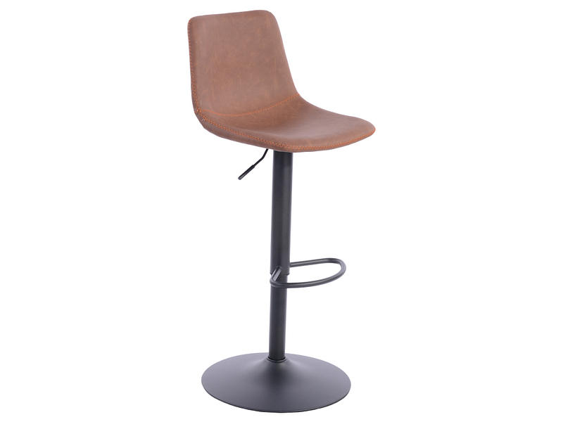 Tabouret de bar NEMO cuir synthétique brun