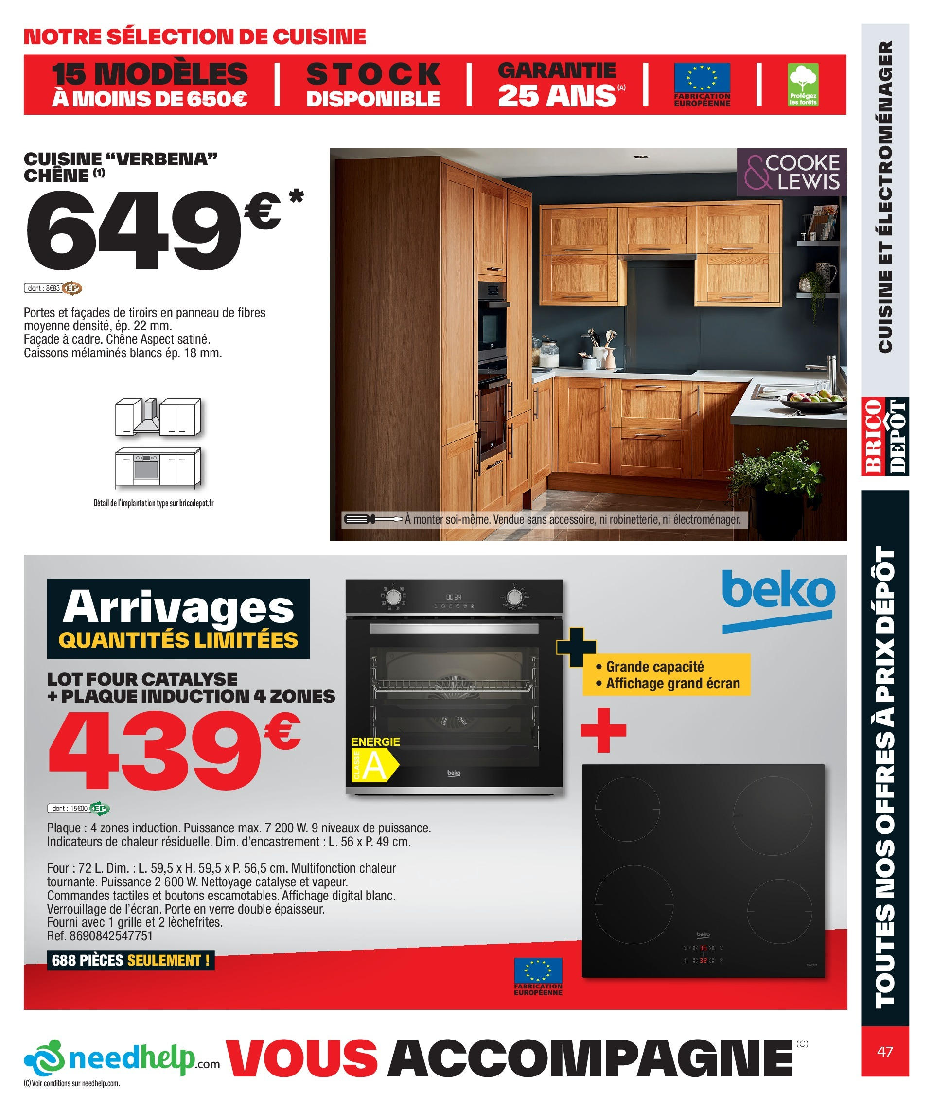 Brico Dépôt catalogue à partir du 17/11/2023 - promo en ligne | Page: 47 | Produits: Four, Porte, Portes, Tiroirs Brico Dépôt catalogue à partir du 17/11/2023 - promo en ligne | Page: 47 | Produits: Four, Porte, Portes, Tiroirs