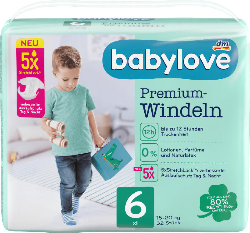 babylove Premium-Windeln Gr. 6 XL (15-20 kg)