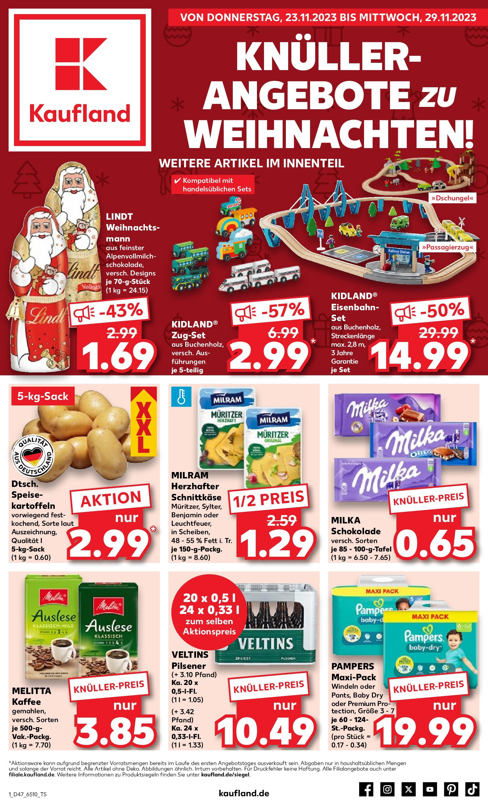Kaufland - Nordrhein - Westfalen (ab 23.11.2023) » Angebote Online zum Blättern | Seite: 1 | Produkte: Kartoffeln, Melitta, Kaffee, Schokolade