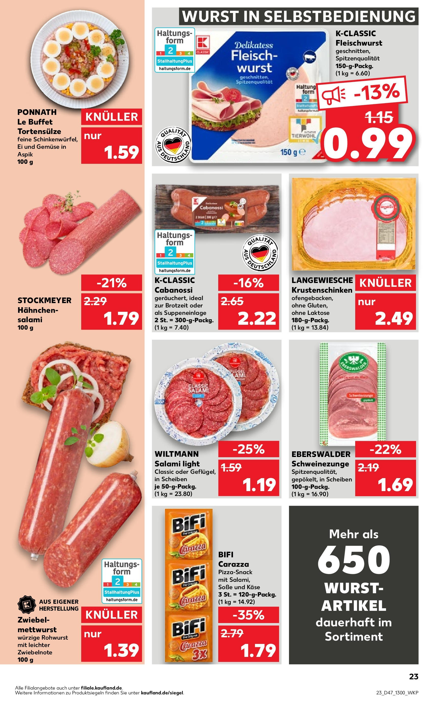 Kaufland - Nordrhein - Westfalen (ab 23.11.2023) » Angebote Online zum Blättern | Seite: 23 | Produkte: Gemüse, Soße, Wurst, Käse