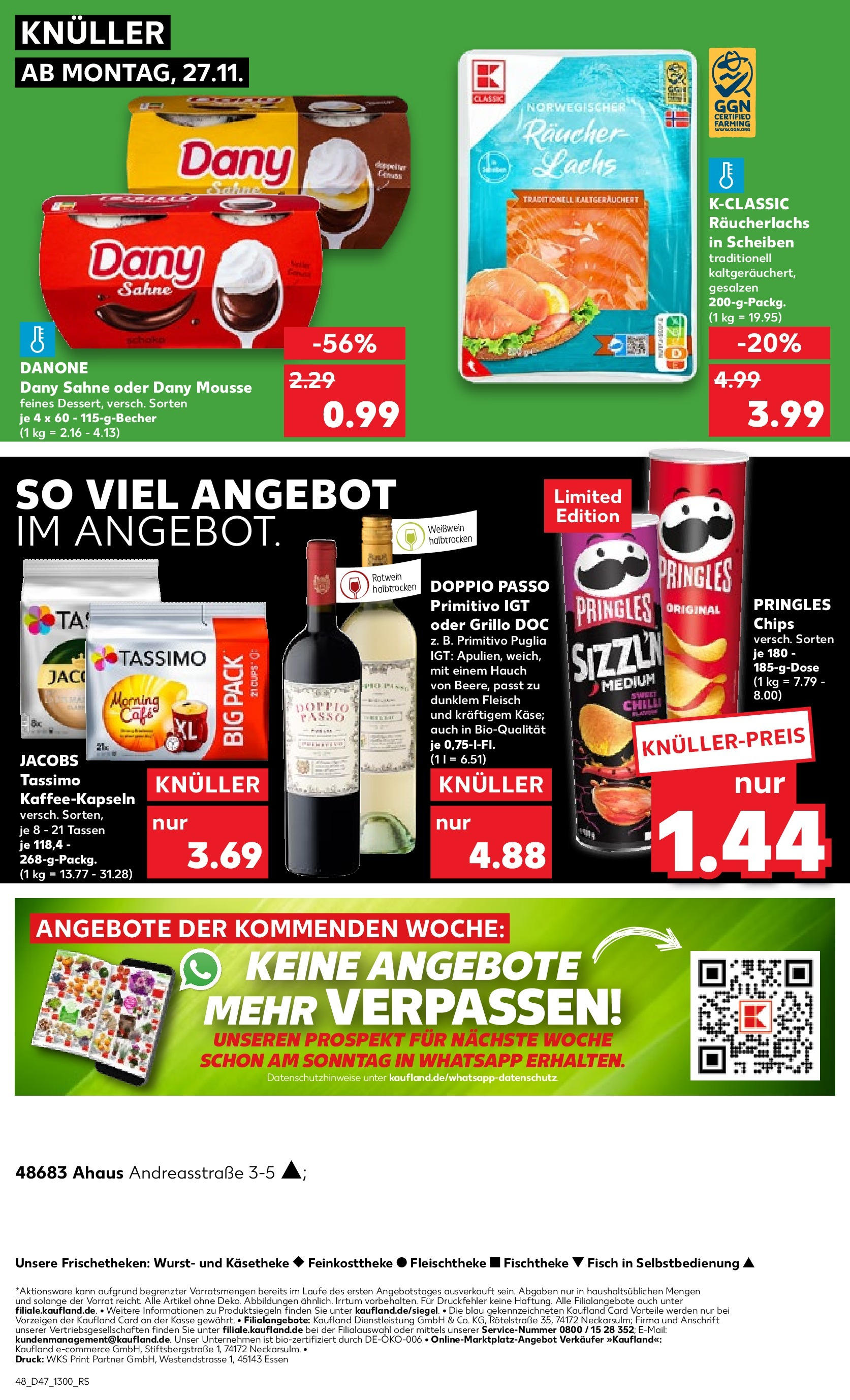 Kaufland - Nordrhein - Westfalen (ab 23.11.2023) » Angebote Online zum Blättern | Seite: 48 | Produkte: Fisch, Rotwein, Weißwein halbtrocken, Lachs