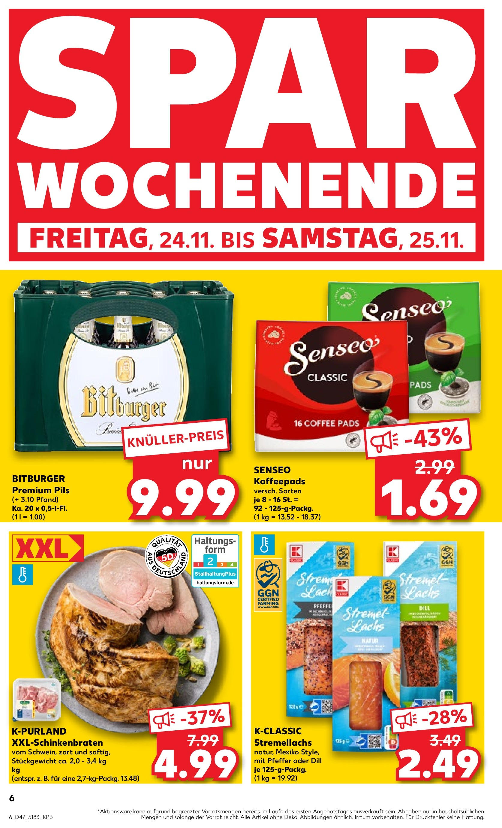 Kaufland - Rheinland-Pfalz (ab 23.11.2023) » Angebote Online zum Blättern | Seite: 6 | Produkte: Pfeffer, Dill, Pils, Lachs