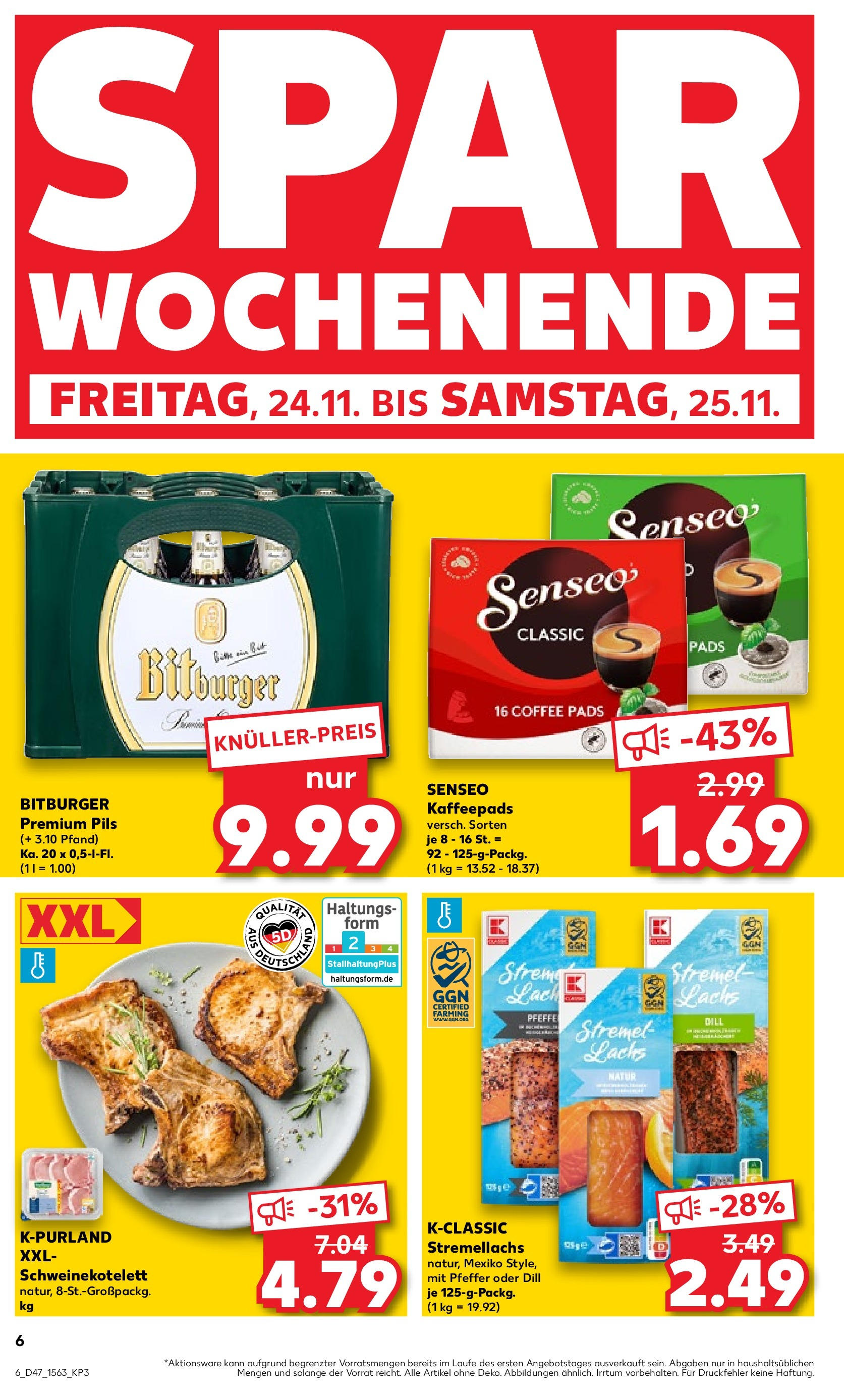 Kaufland - Schleswig-Holstein (ab 23.11.2023) » Angebote Online zum Blättern | Seite: 6 | Produkte: Pfeffer, Dill, Pils, Lachs