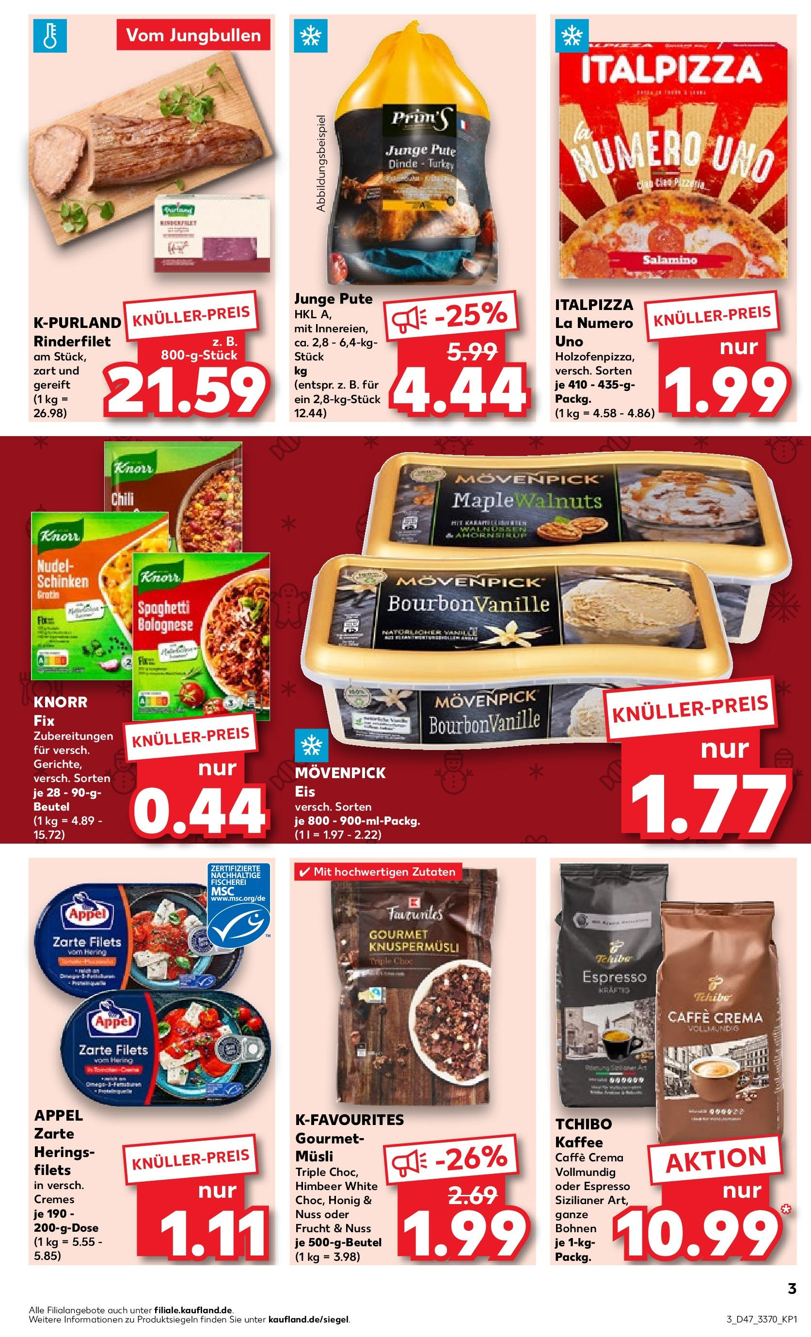 Kaufland - Sachsen-Anhalt (ab 23.11.2023) » Angebote Online zum Blättern | Seite: 3 | Produkte: Chili, Schinken, Kaffee