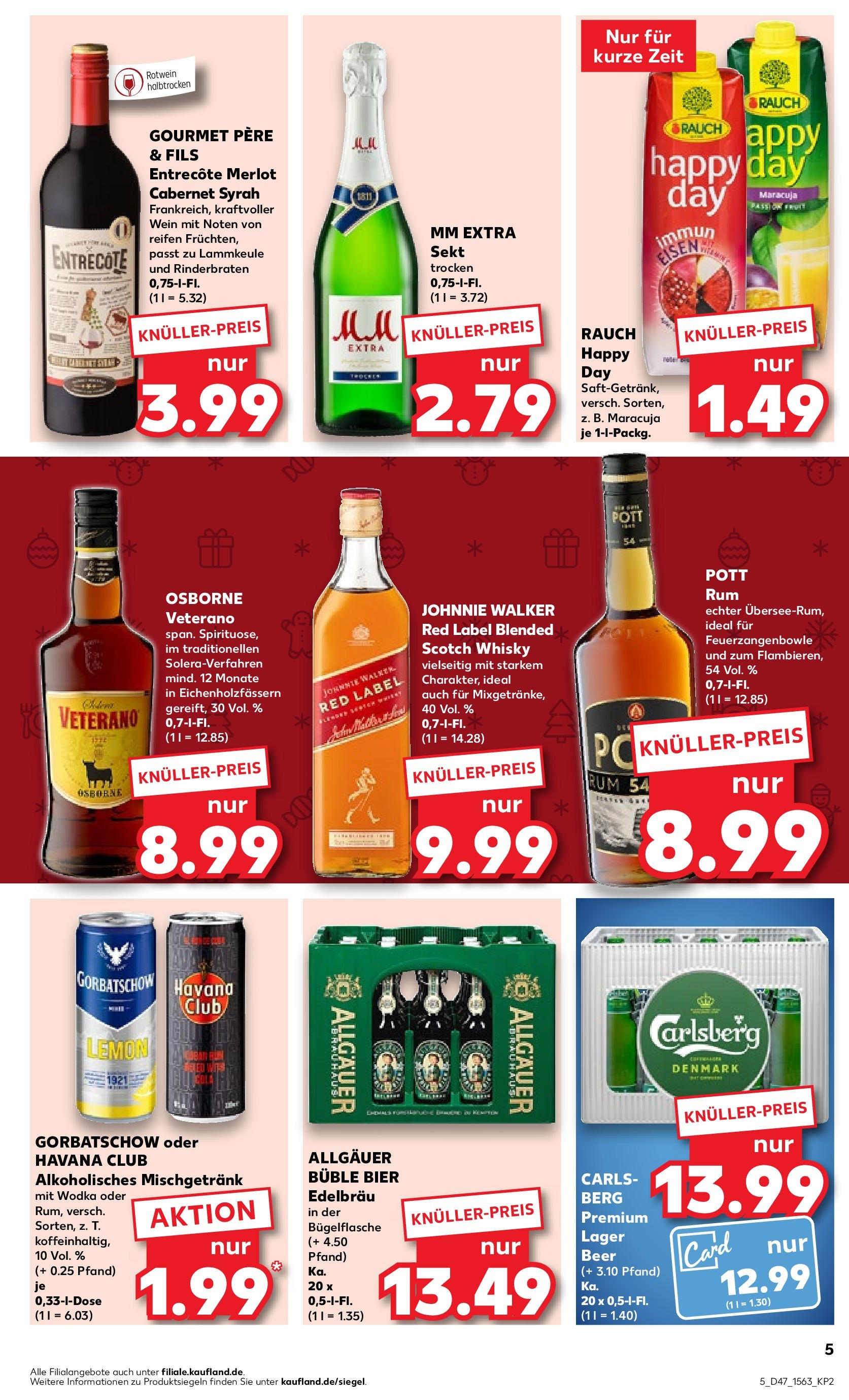 Kaufland - Schleswig-Holstein (ab 23.11.2023) » Angebote Online zum Blättern | Seite: 5 | Produkte: Wein, Wodka, Rotwein, Merlot