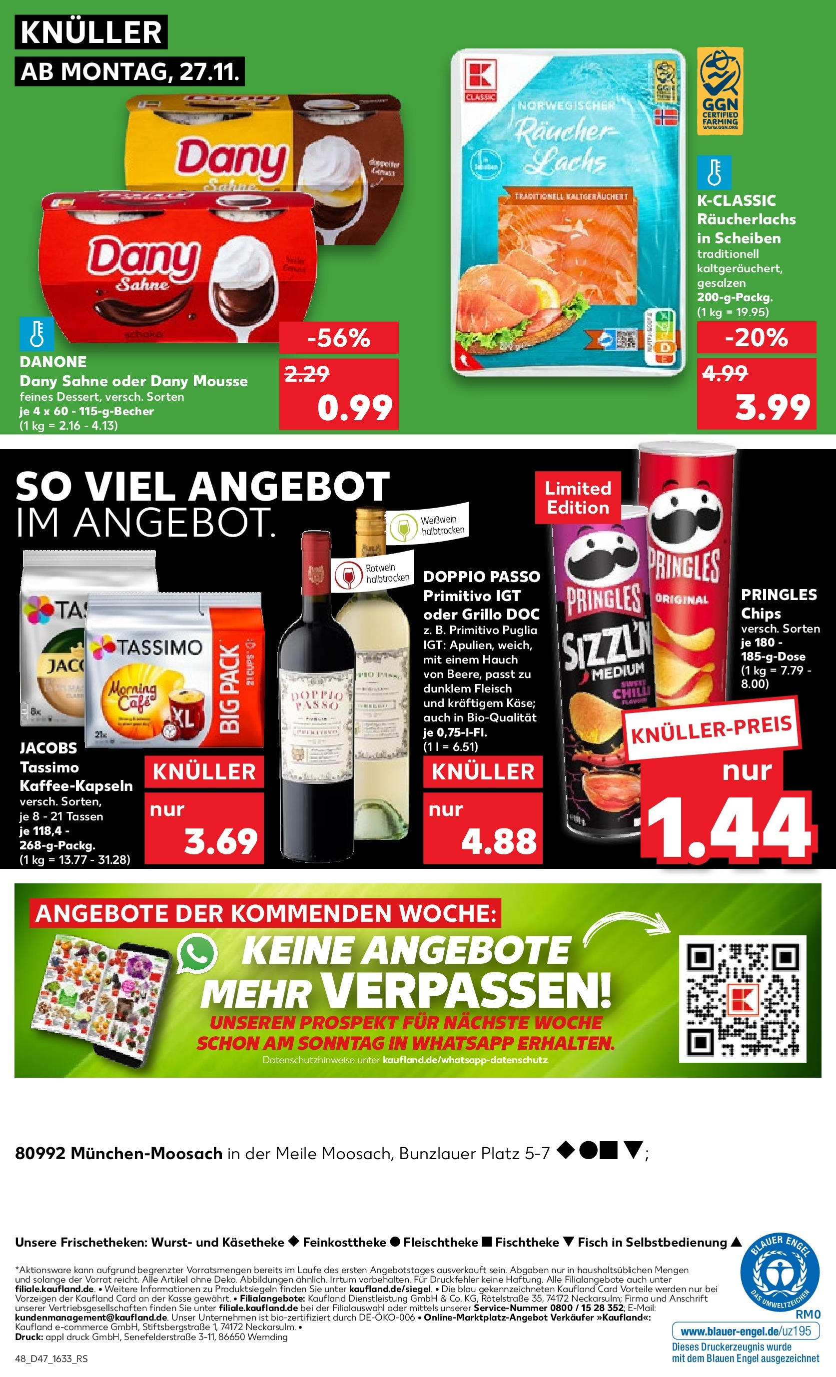 Kaufland - Bayern (ab 23.11.2023) » Angebote Online zum Blättern | Seite: 48 | Produkte: Fisch, Wurst, Sahne, Lachs