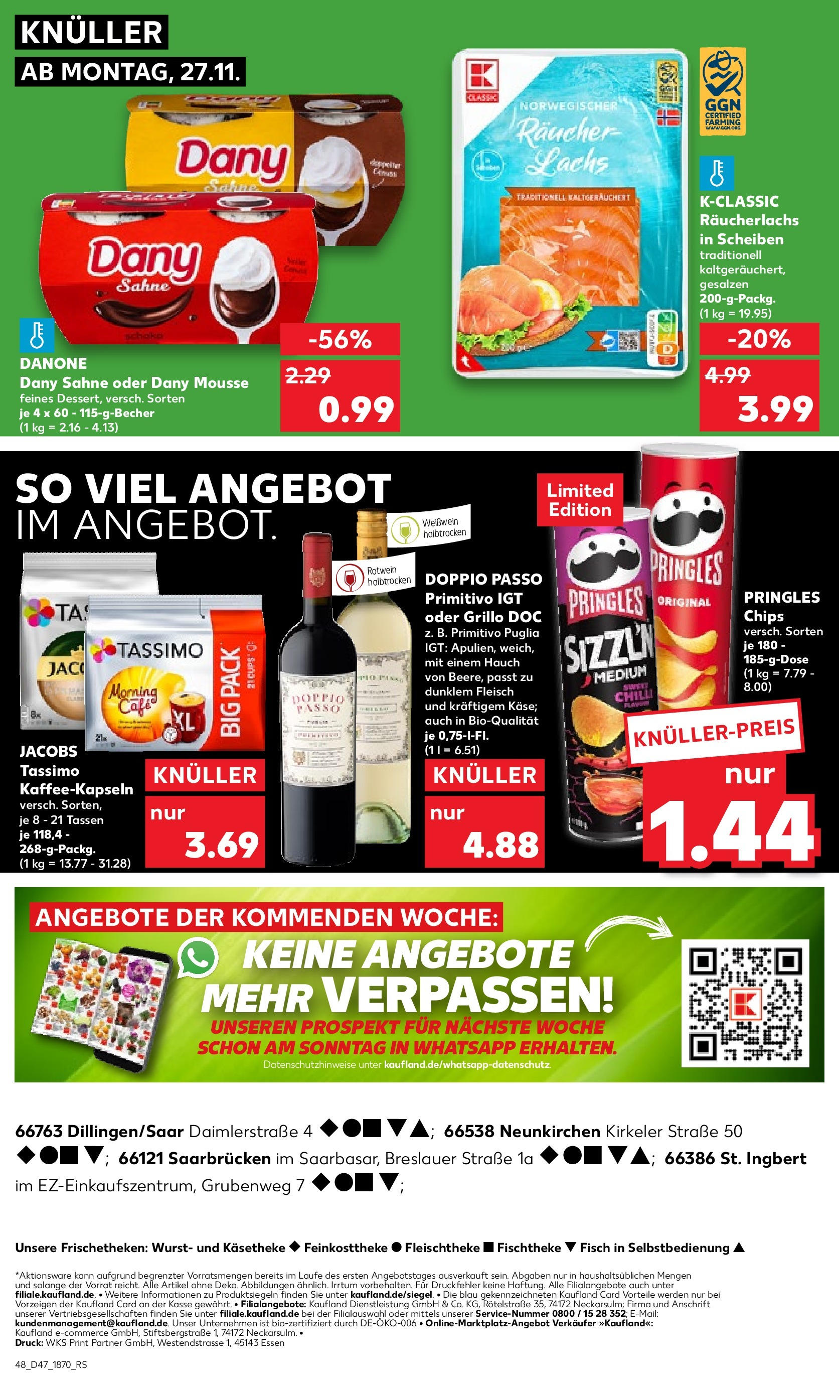 Kaufland - Saarland (ab 23.11.2023) » Angebote Online | Seite: 48 | Produkte: Chips, Weißwein, Rotwein, Rotwein halbtrocken Kaufland - Saarland (ab 23.11.2023) » Angebote Online zum Blättern | Seite: 48 | Produkte: Chips, Weißwein, Rotwein, Rotwein halbtrocken