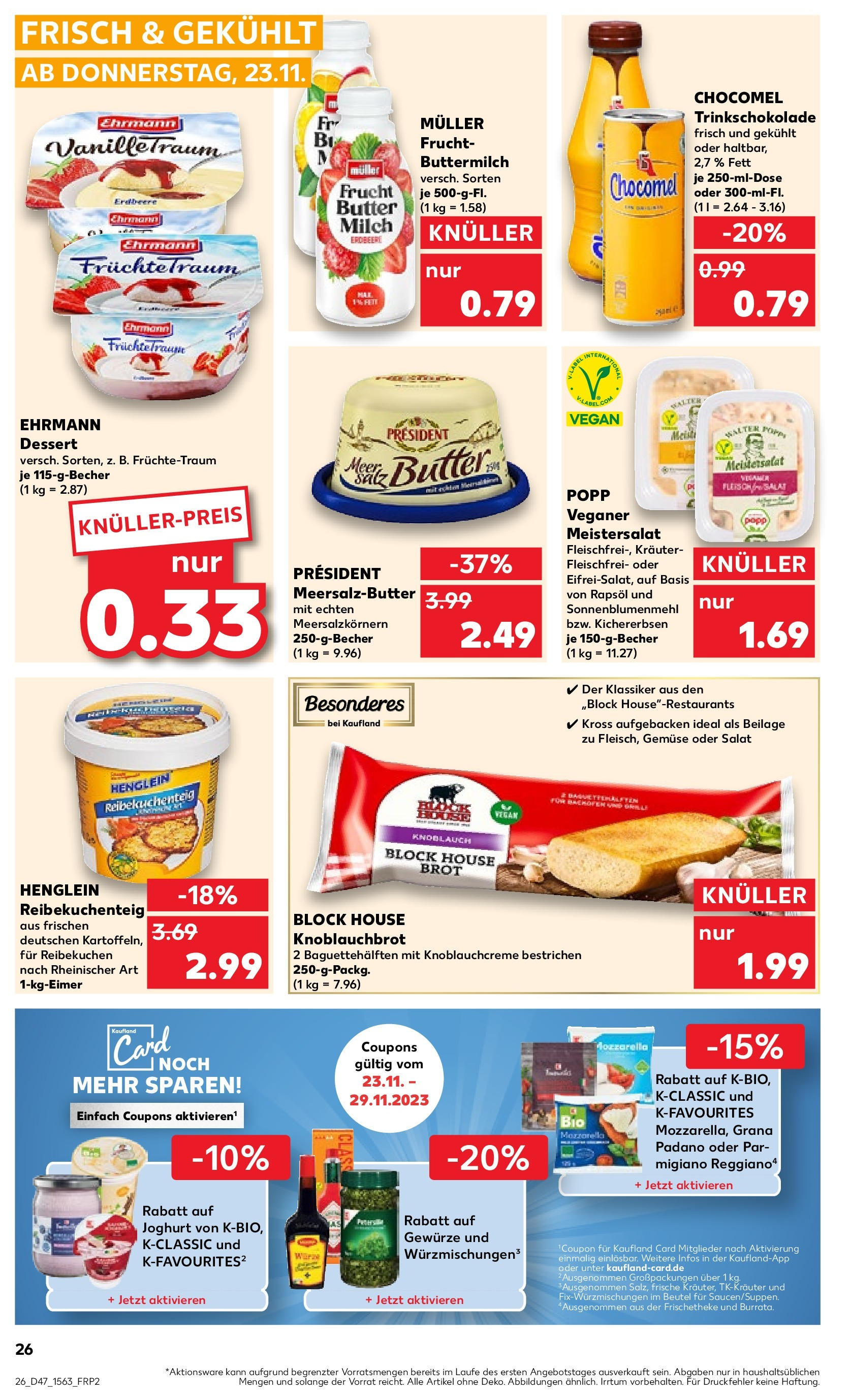 Kaufland - Schleswig-Holstein (ab 23.11.2023) » Angebote Online zum Blättern | Seite: 26 | Produkte: Gemüse, Brot, Salat, Butter